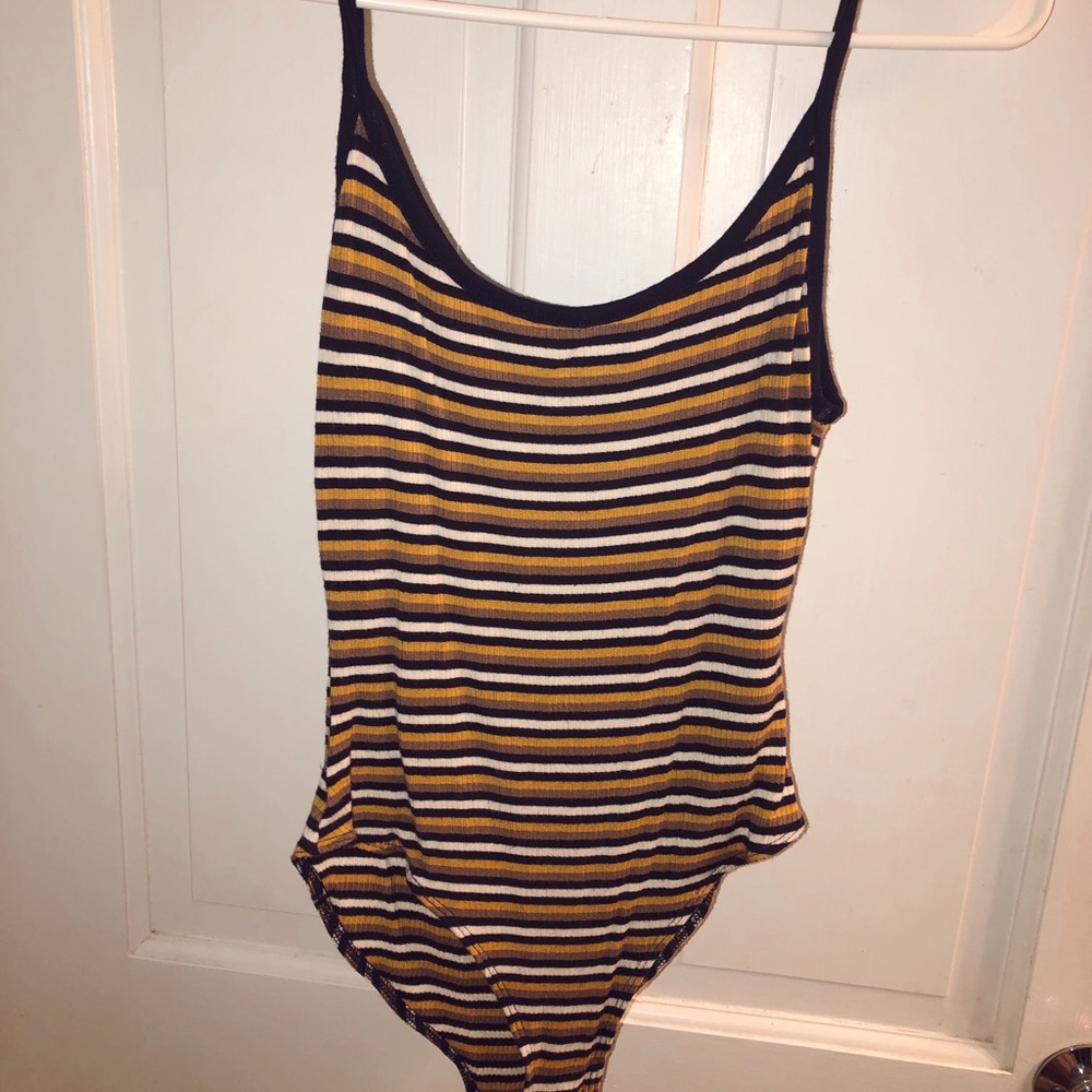 striped body suit F21